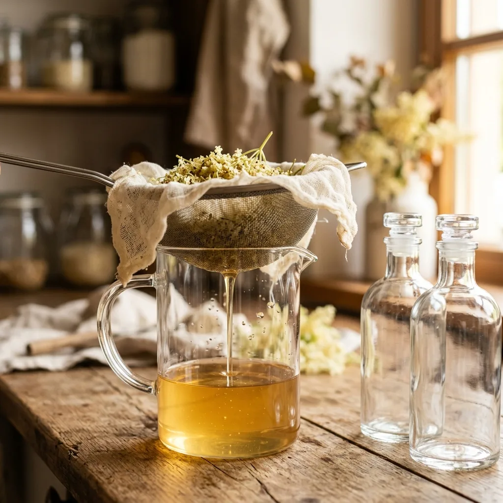 Elderflower syrup strained 202604172257