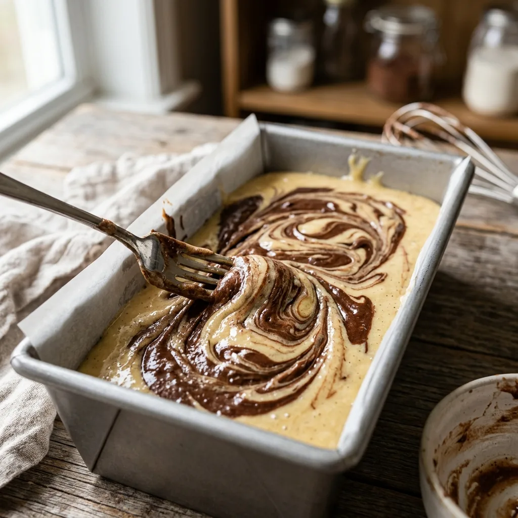 Batter swirled in loaf pan 202605032106