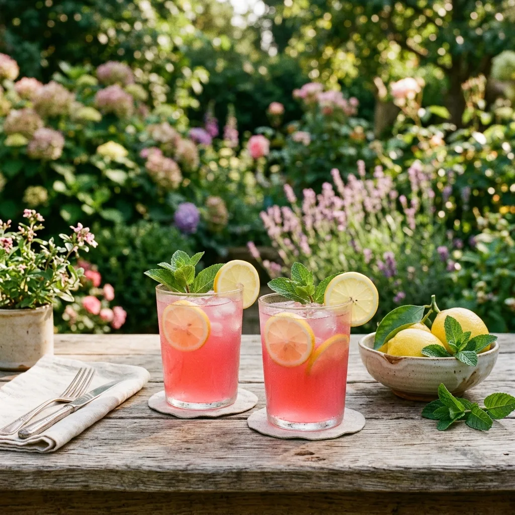 Pink lemonade glasses on table 202605031444