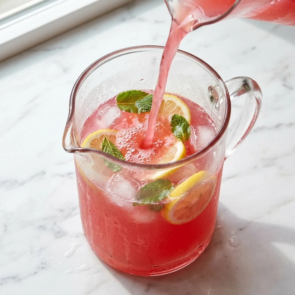Pitcher filled with pink lemonade 202605031444