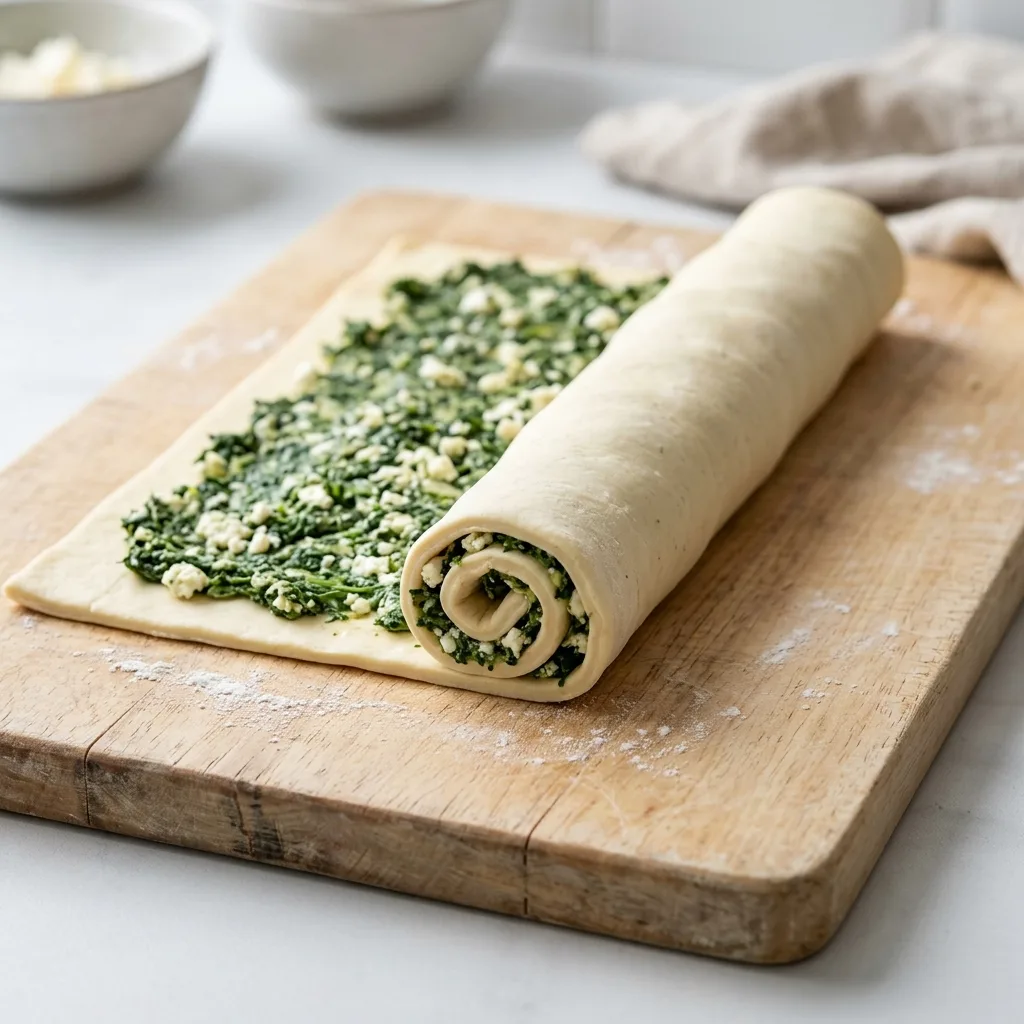 Rolled puff pastry spinach filling 202605071222