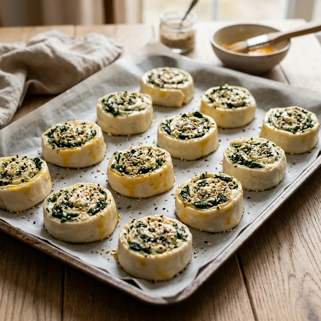 Spinat Feta Schnecken auf Backblech 202605071222