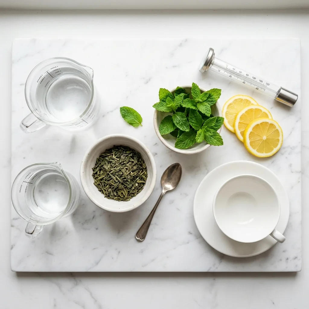 Tea ingredients on marble surface 202605031549